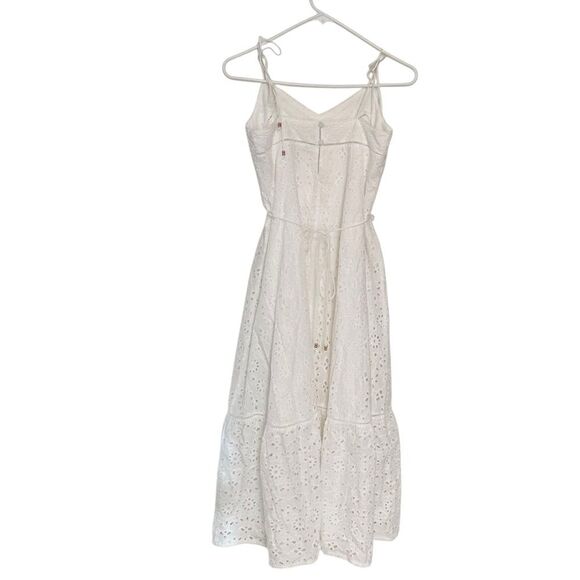 Kivari Women’s Faye Tiered Eyelet Midi Dress - White, New, Size 4 - Picture 10 of 11